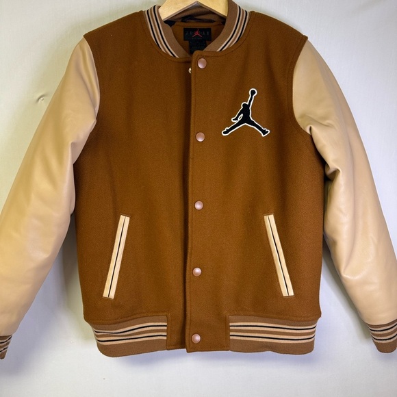 Jordan Bomber Jacket in Brown and Tan - Picture 1 of 8